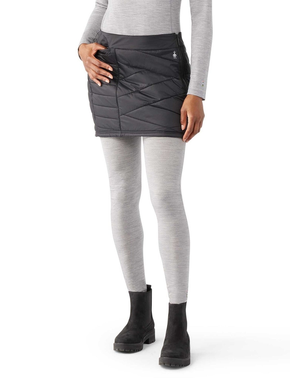 Smartwool Black Quilted Mini Skirt